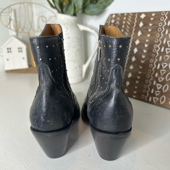 Lucchese Western Cowboy Studded Black Ankle Boots Women’s - Size 8B - Picture 7 of 10